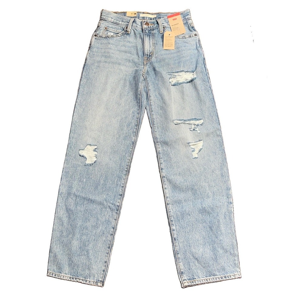 NWT Levis '94 Baggy Wide Leg Mid-Rise Womens Jeans Size 25x31 Distressed NEW